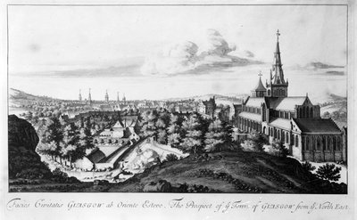 La prospettiva della città di Glasgow da nord-est, da 